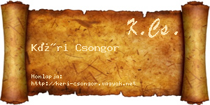 Kéri Csongor névjegykártya